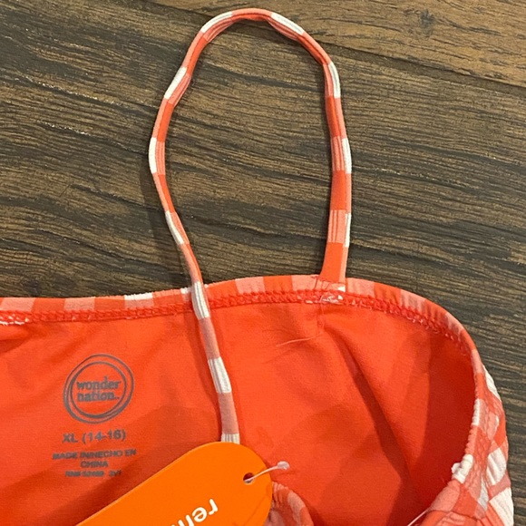 Wonder Nation Girls Gingham Swim Suit - Picture 5 of 6